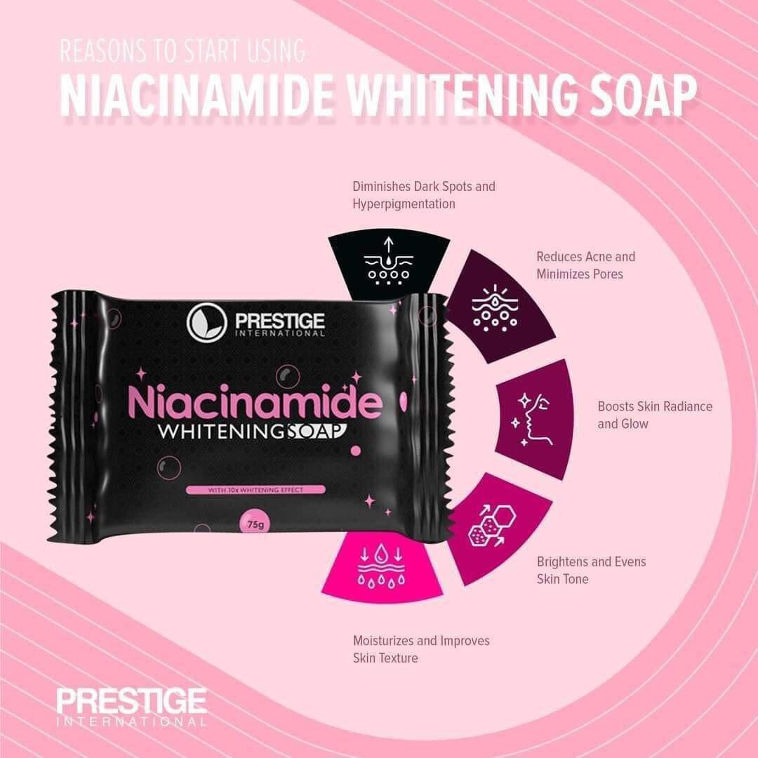 Prestige International Niacinamide Whitening Soap, 75g x 2 Bars