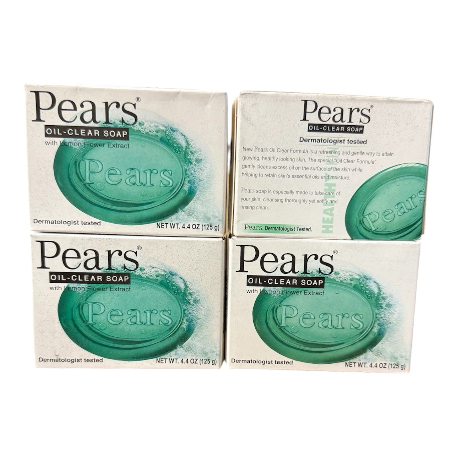 pears Oil-Clear soap Pure & Gentle With Lemon Flower Ex {PACK OF 4} 125g Each
