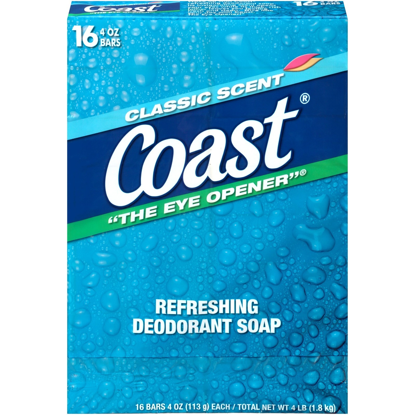 Coast Classic Deodorant Soap 16 Bars 4 oz Refreshing Scent Body Soap