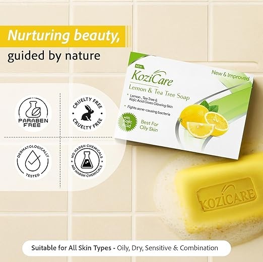 Kozicare Skin Lightening Soap 75 gm Enriched with Lemon & Tea Tree(Pack of 3)