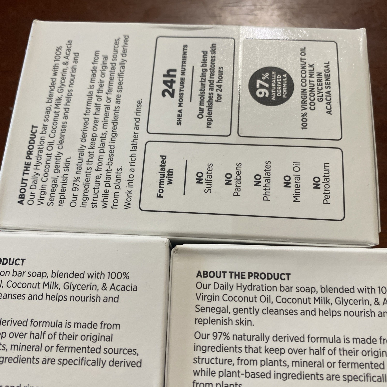 Shea Moisture 100% Virgin Coconut Oil Daily Hydration Bar Soap 8 oz Lot Of 3