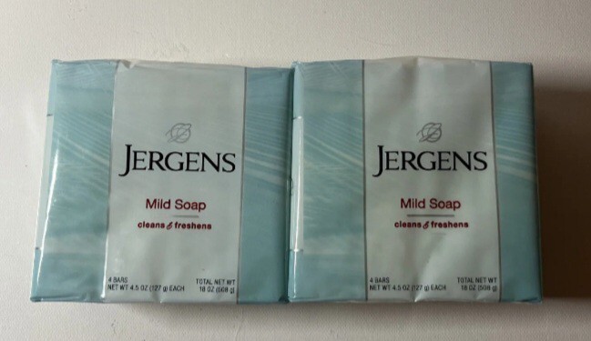 2 Jergens Mild Soap 4.5 oz 4 Bars Sealed Brand New In Package 8 Bars Total