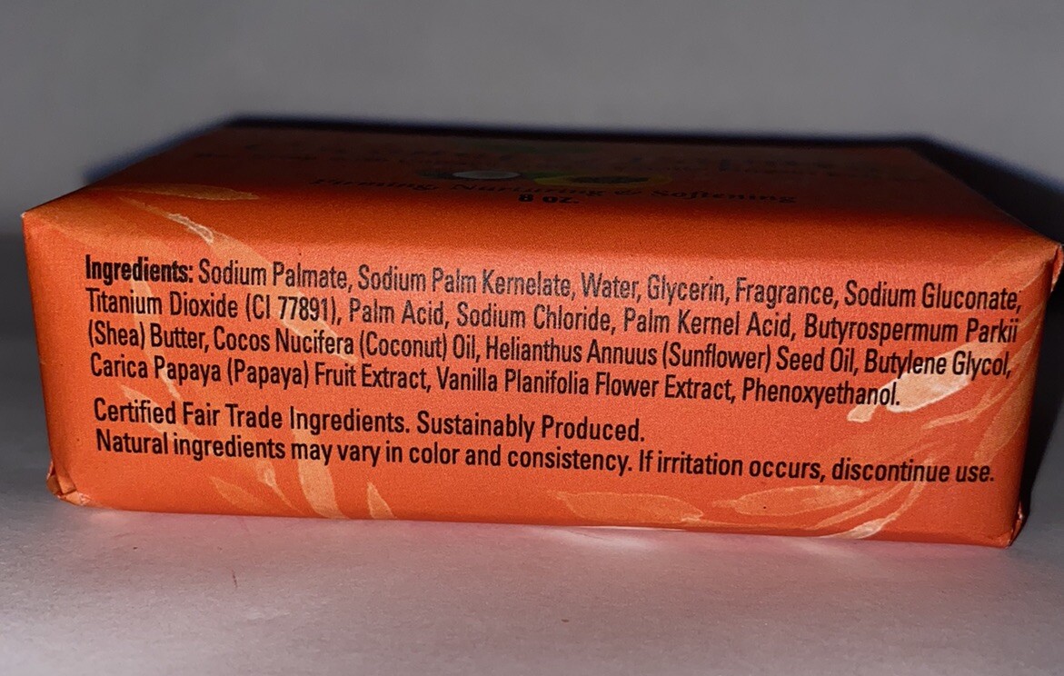 MineBotanicals Coconut & Papaya Bar Soap W Papaya Fruit & Vanilla Flower Extract