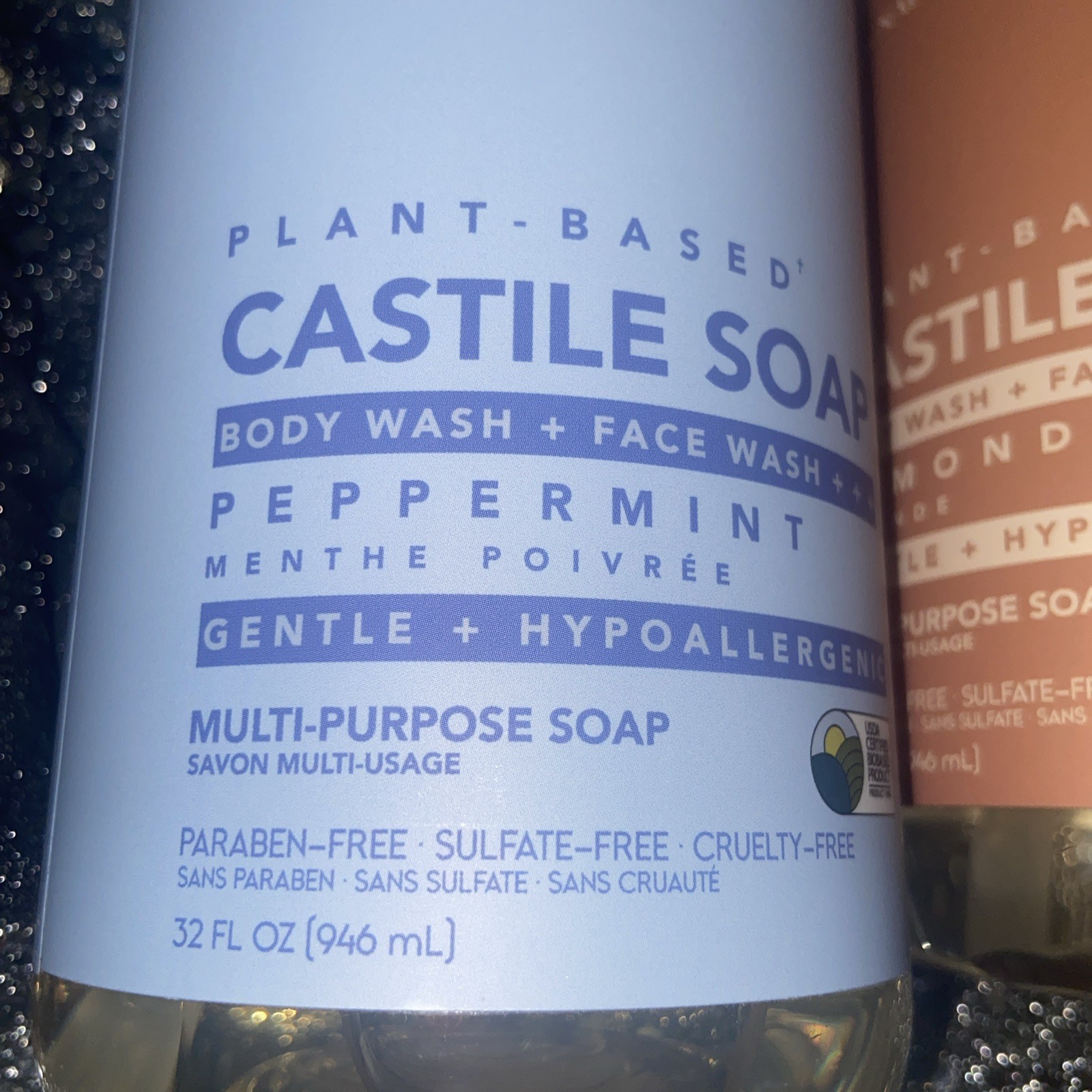 Lot Of 3 Dr.Natural Plant Based Castile Soap 32 Oz Body&face Almond Vanilla& Lav