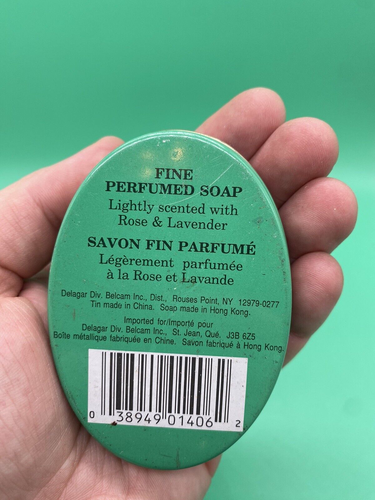 Vintage Rose&Lavender Scented Soap Bar In Tin Box Delegar Savon 2oz Sealed/New
