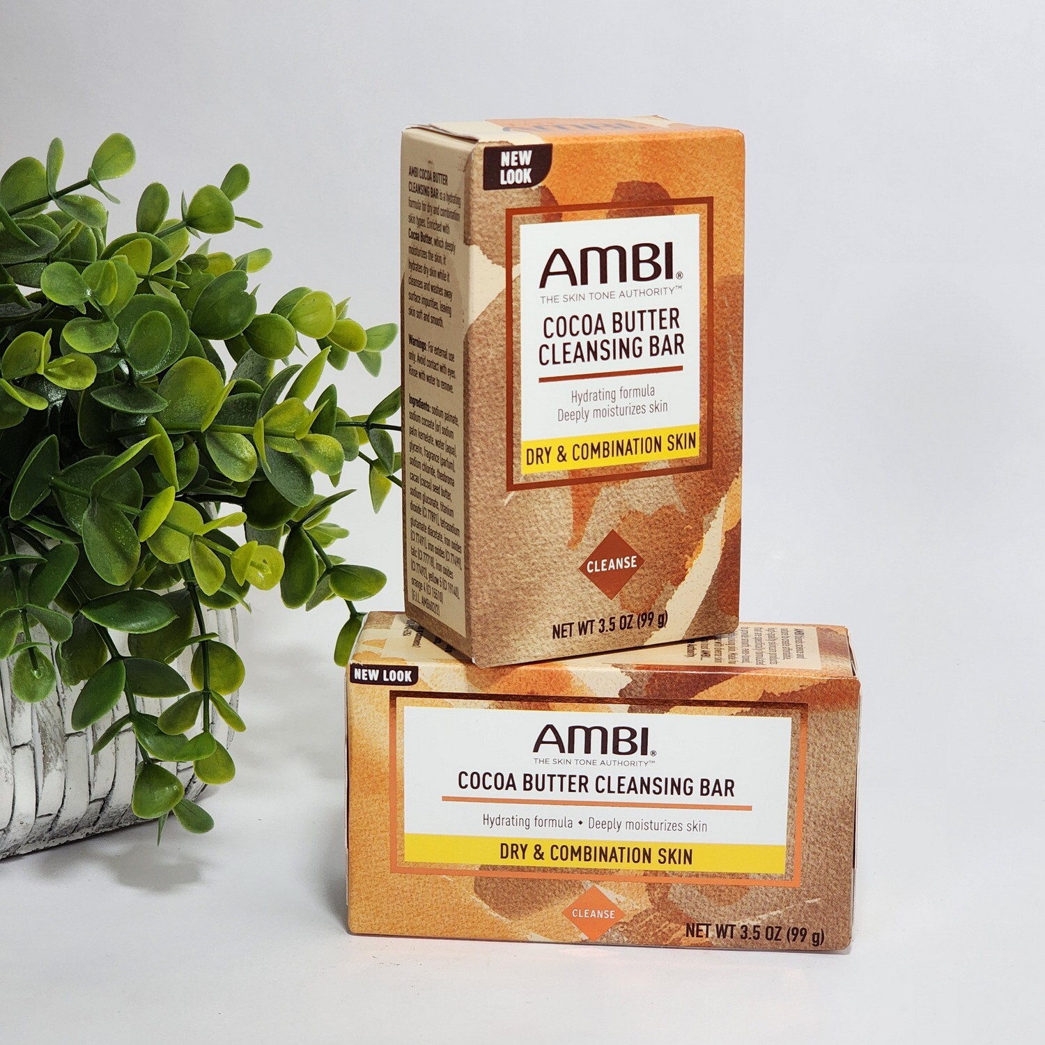 AMBI Cocoa Butter Cleansing Bar Soap Dry & Combination Skin 3.5 oz each – 2-Pack