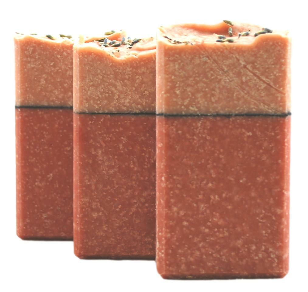 Himalayan Pink Salt bar soap. With Rose geranium, Bergamot and lavender oils.