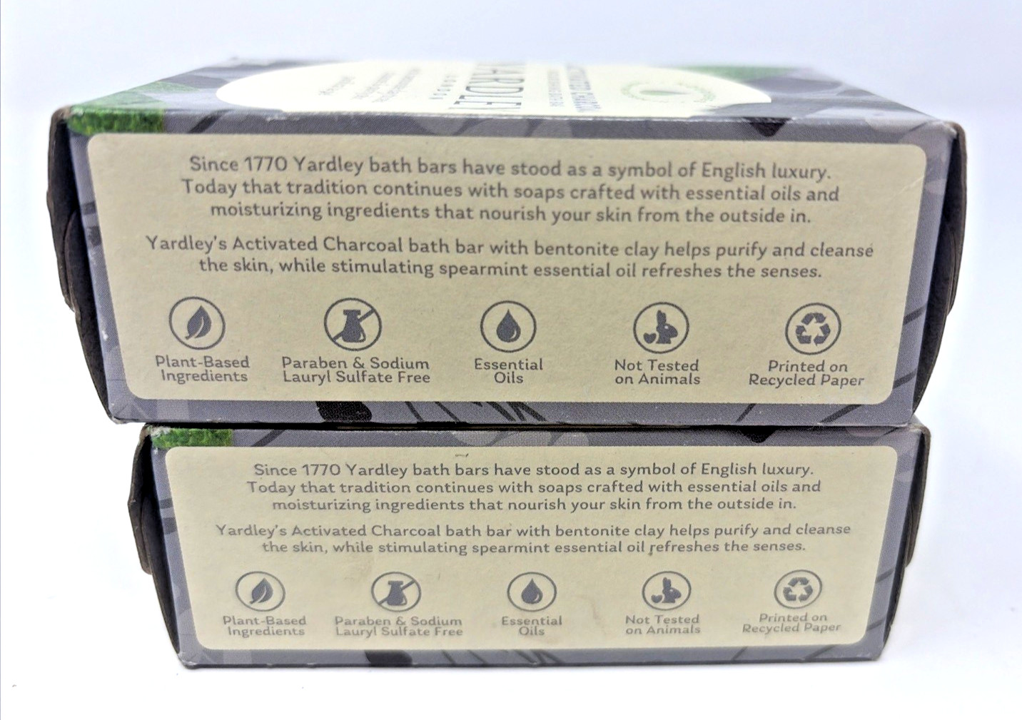2 Yardley London Activated Charcoal Nourishing Bath Bar Soap 4oz Bentonite Clay