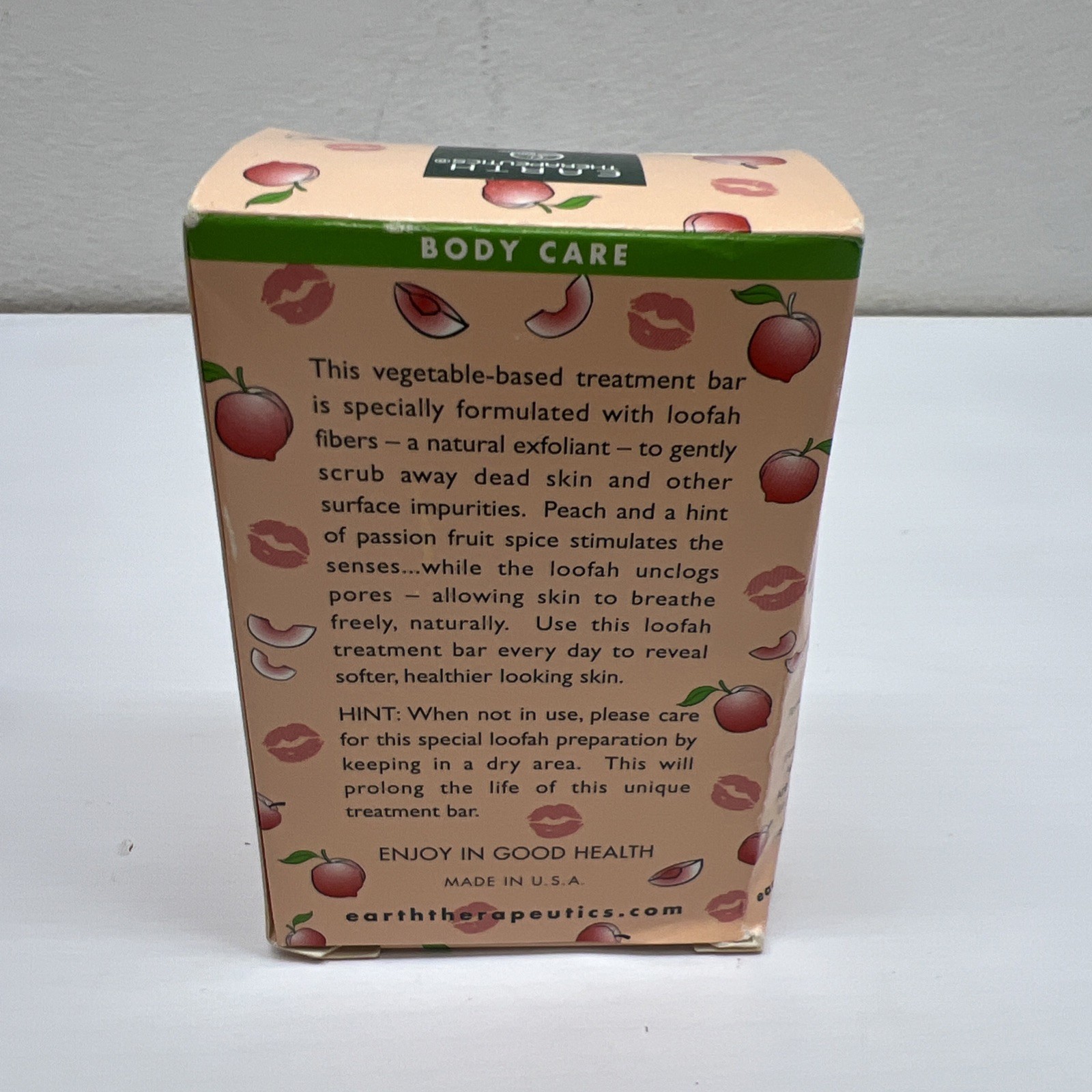 Earth Therapeutics Loofah Exfoliating Soap Peaches & Passion Vegan Cruelty Free