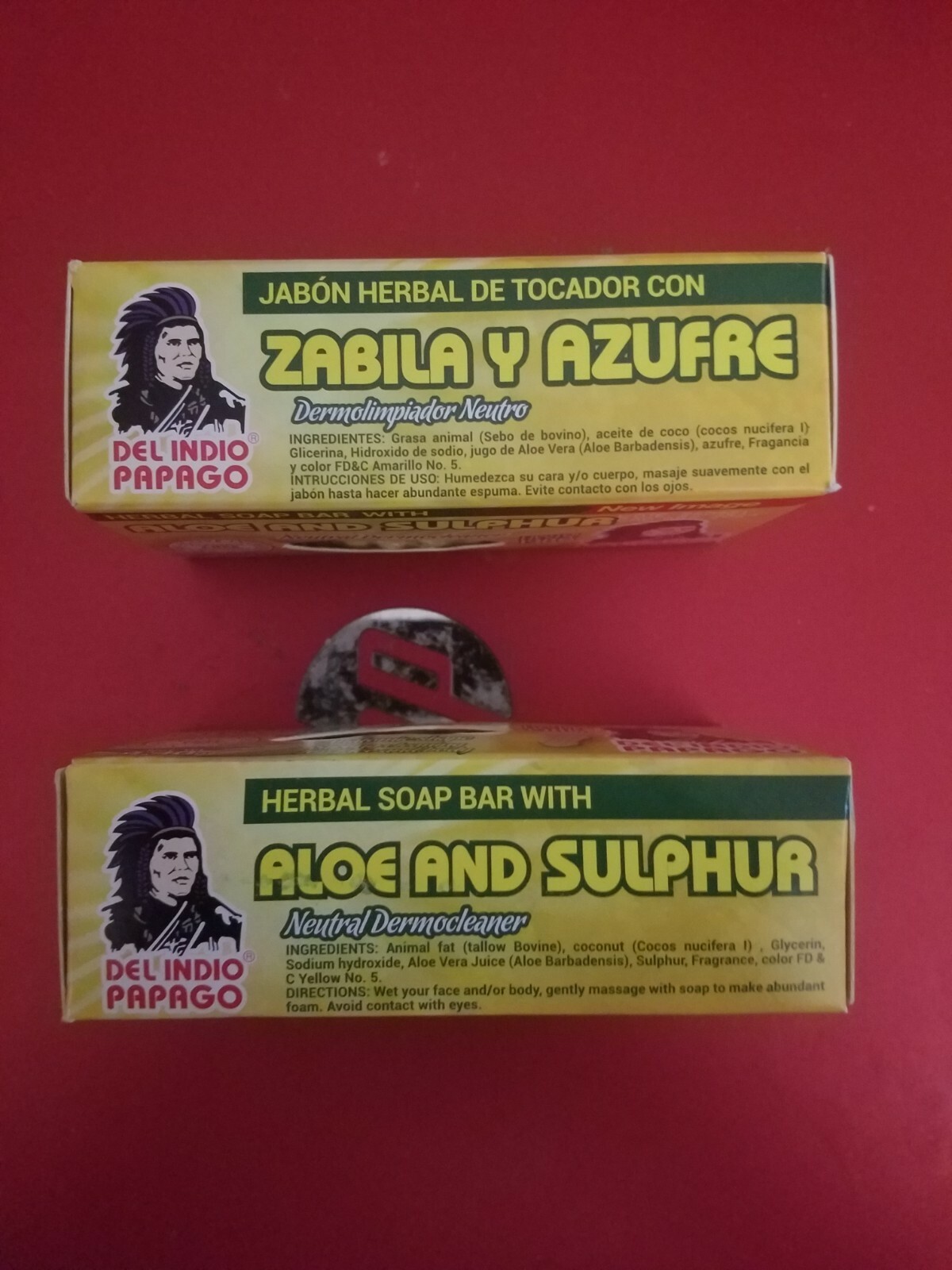 2 PACK ALOE VERA & AZUFRE SOAP DEL INDIO PAPAGO