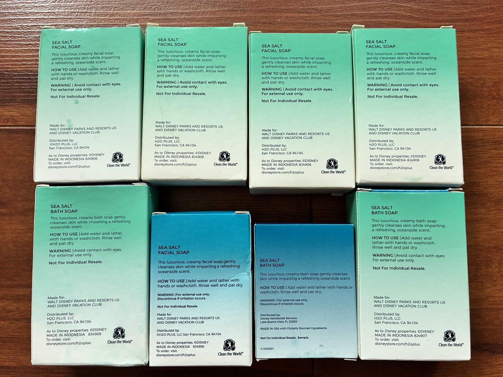 Disney Resorts Parks H2O+ Beauty Sea Salt 5 Facial soap & 3 Bath soap
