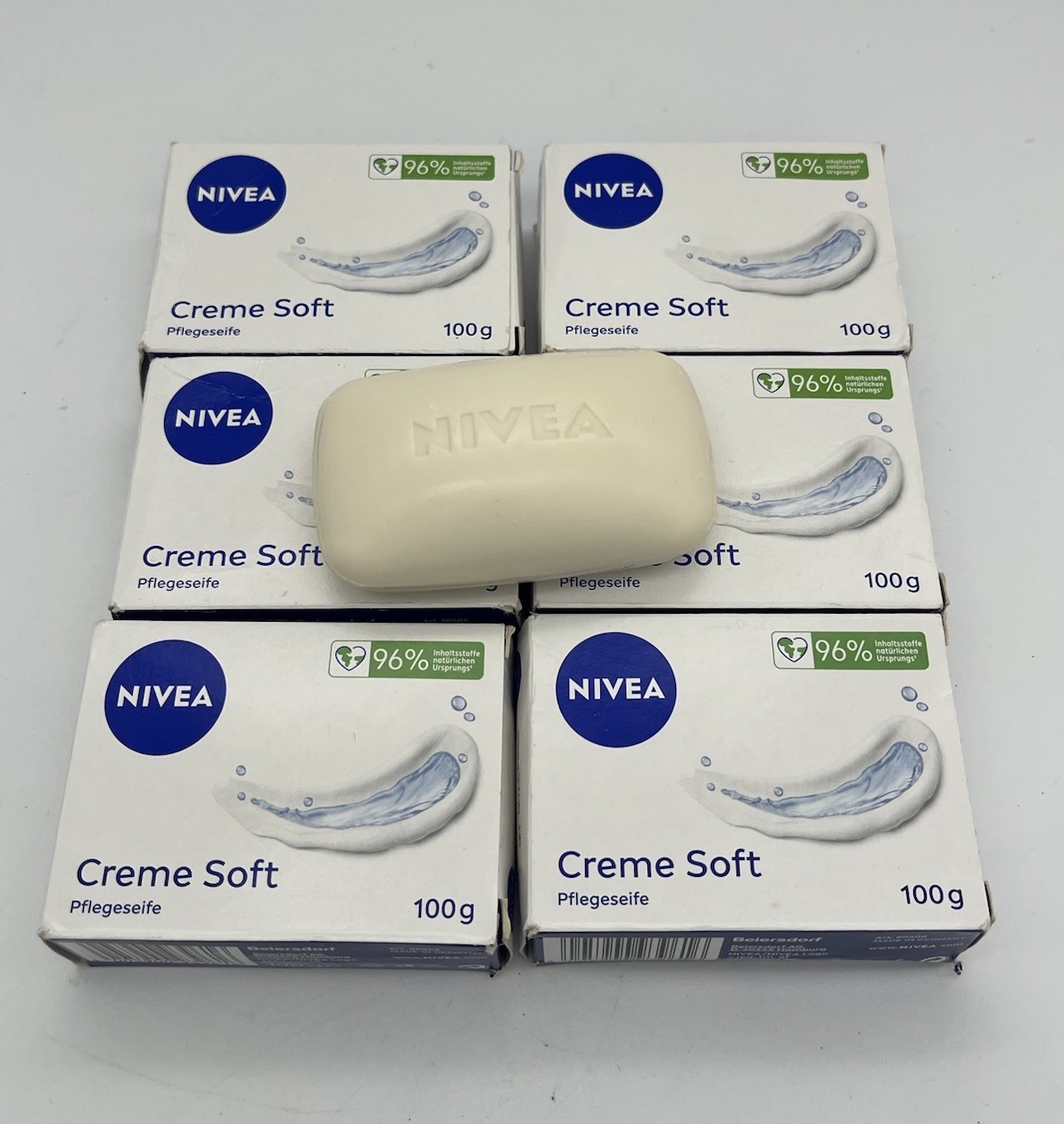 Nivea Creme Soft Care Bar Body Soap 100g Lot of 7