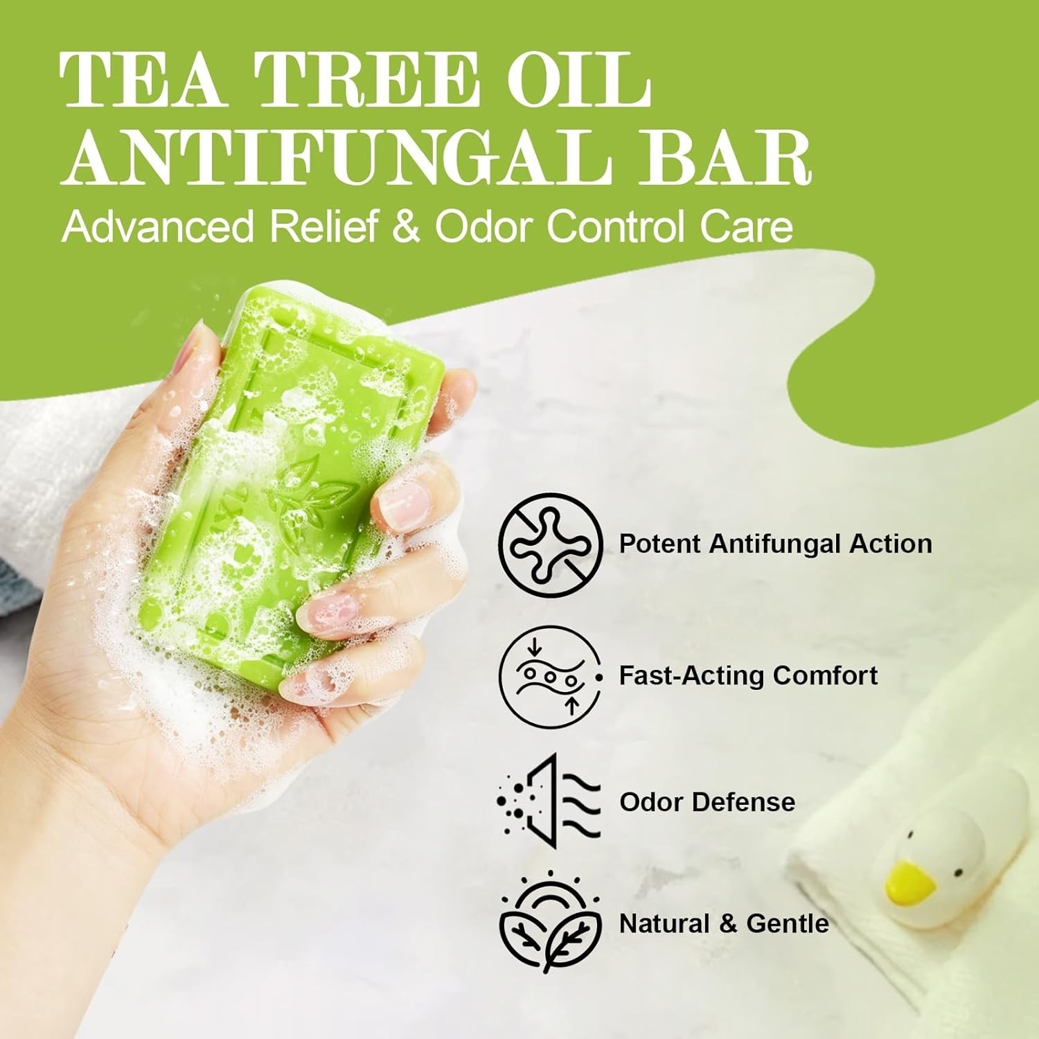 Antifungal Soap-Antibacterial Soap Bar with Tea Tree Oil- Body & Face Wash for A