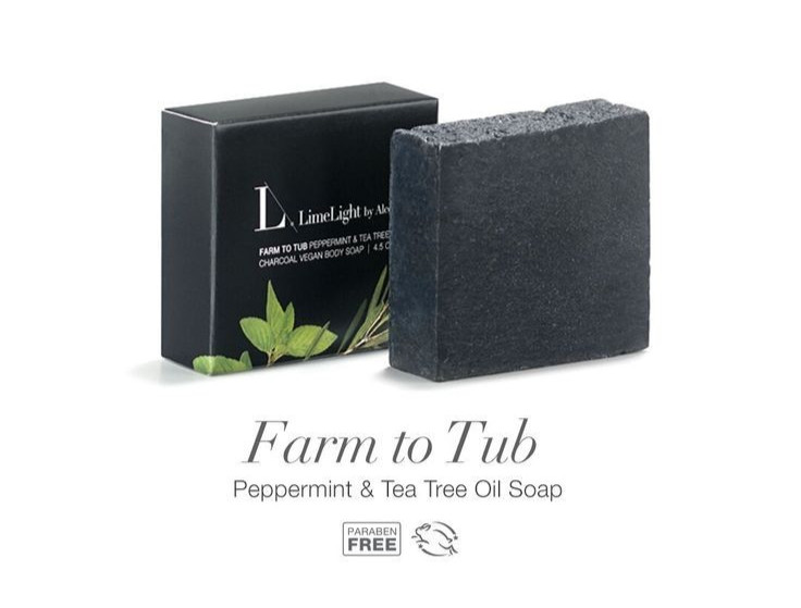 LimeLife by Alcone Farm To Tub Vegan Body Soap Peppermint Charcoal 4.25oz NeW