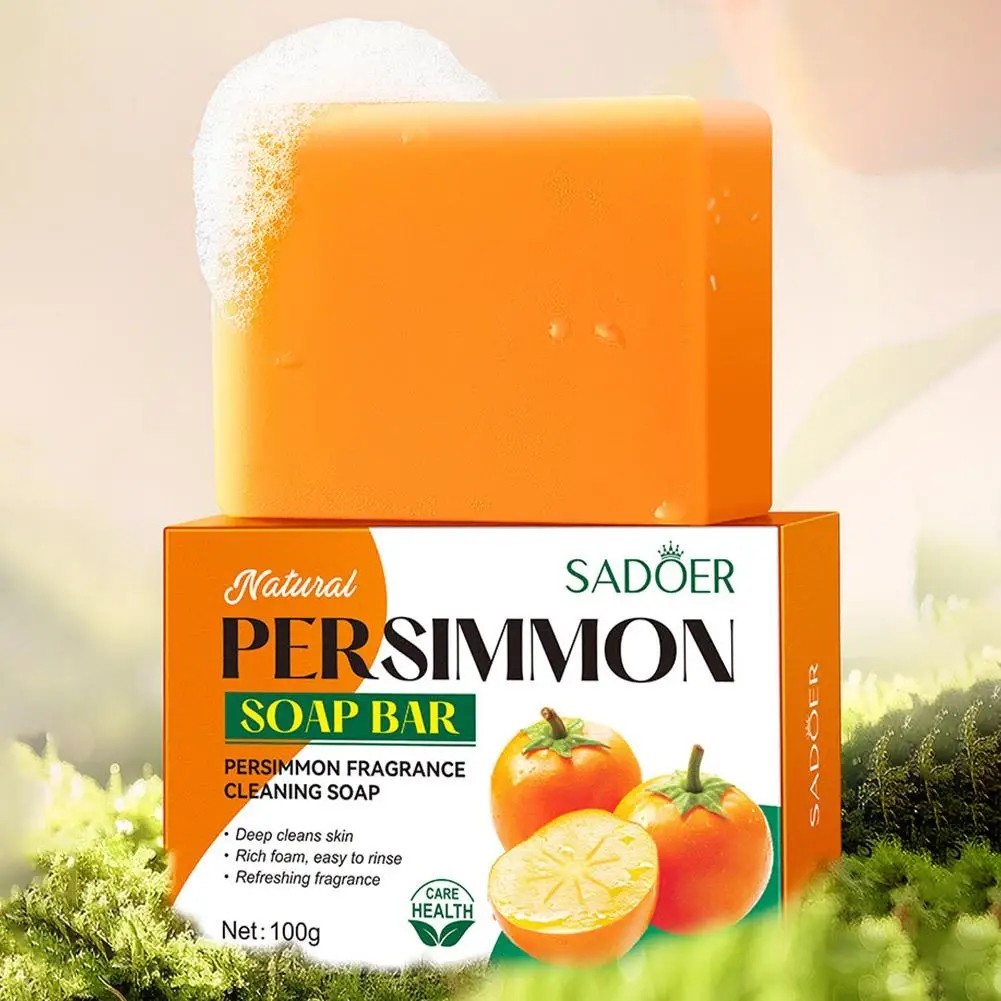 1~3PCS Swarva Persimmon Soap Bar Body Odor Control Deodorant Soap for Men&Women
