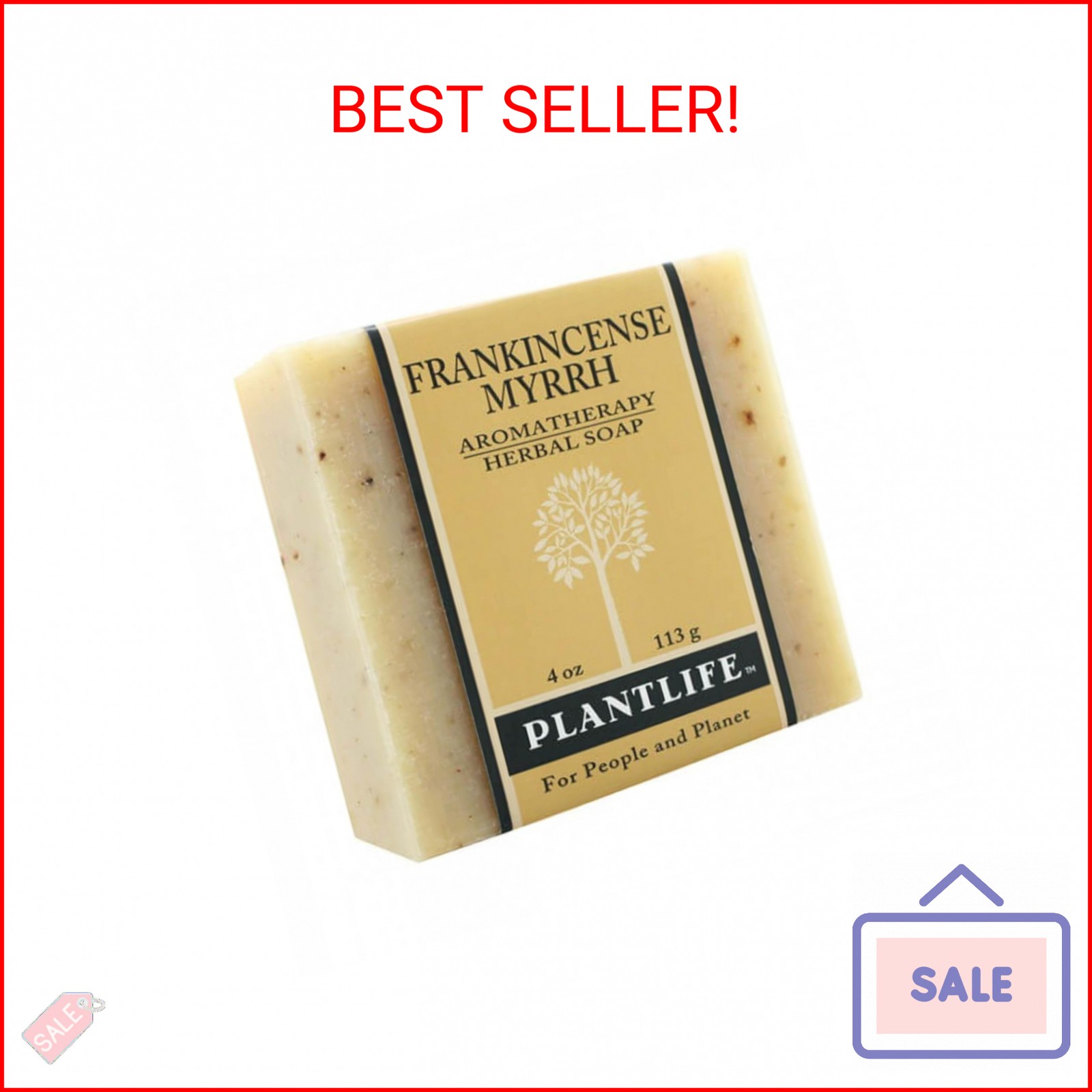 Plantlife Frankincense Myrrh Bar Soap – Moisturizing and Soothing Soap for Your