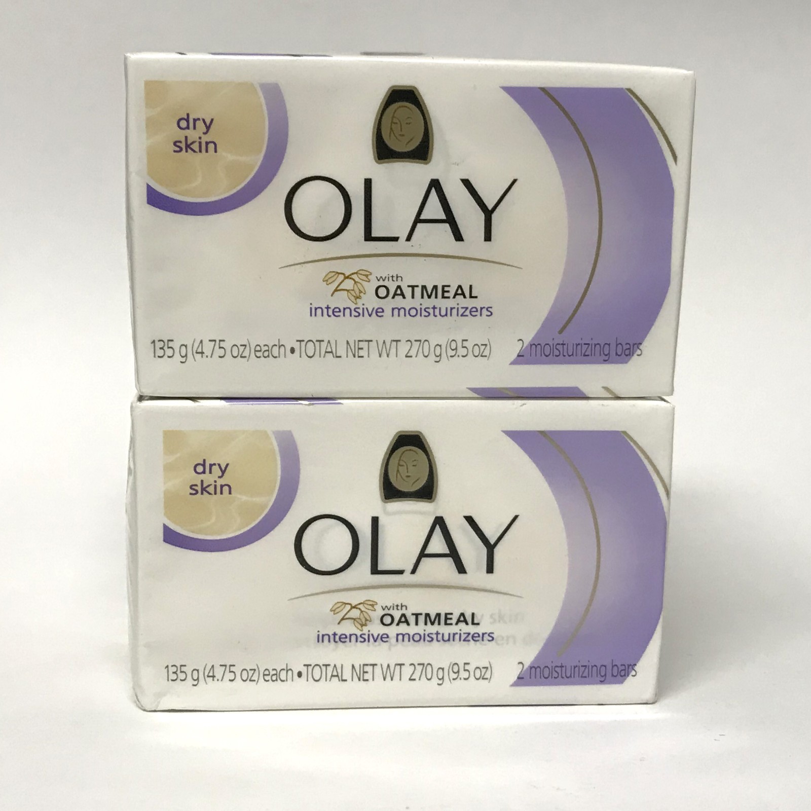 LOT of 2X Olay w/OATMEAL Moisturizing Bath Bar Soap, 4.75oz 2ct PACK | HTF | NOS