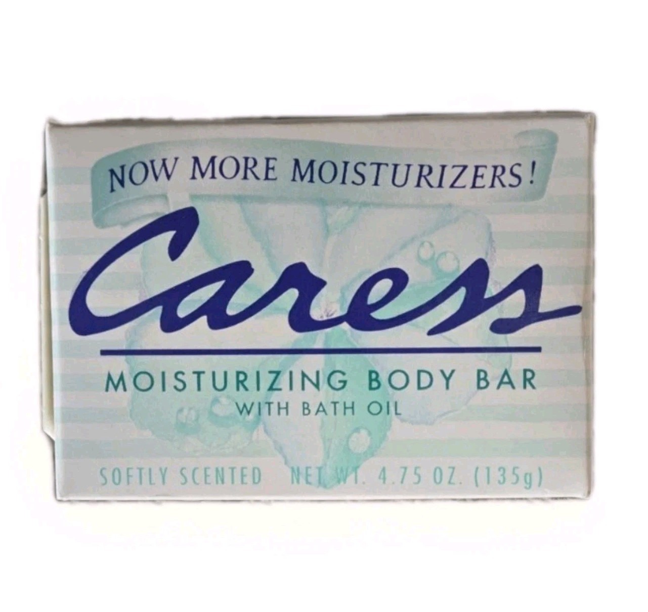 Vintage 1995 Caress Moisturizing Body Bar Soap Softly Scented 4.75 oz 2 Bars