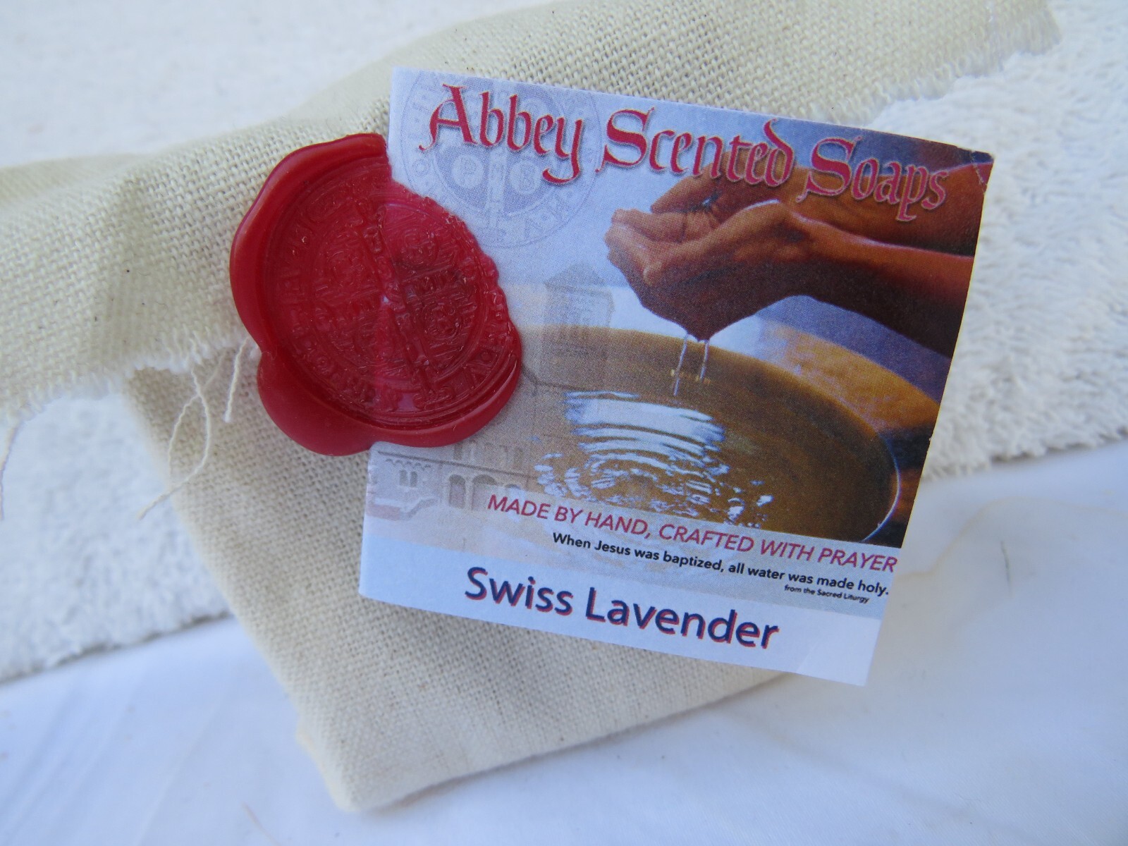 Abbey Scented Soap Hand Made SWISS LAVENDER Soap Bar 4.5 oz. NEW in Cloth Bag