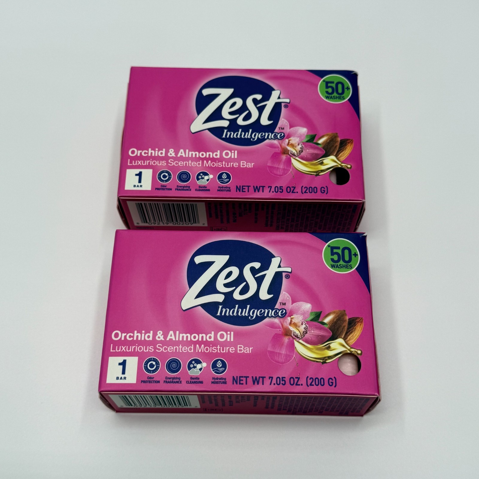 Zest Bar Soap Orchid & Almond Oil 7.05oz Lot Of 2 Luxurious Scented Moisture Bar