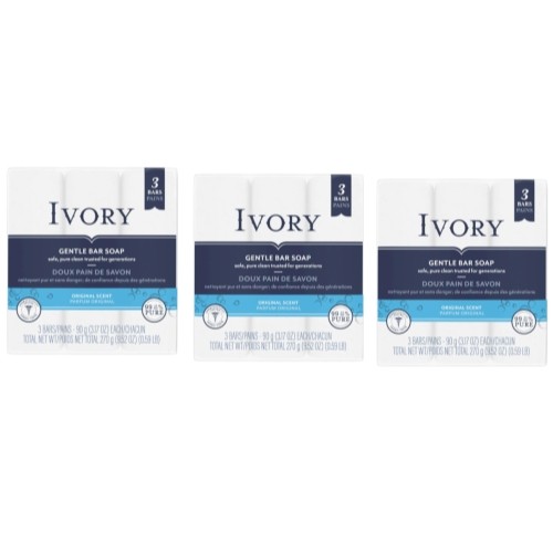 3 Pack Simply Ivory Bath Bar For Unisex By Ivory 3 Each
