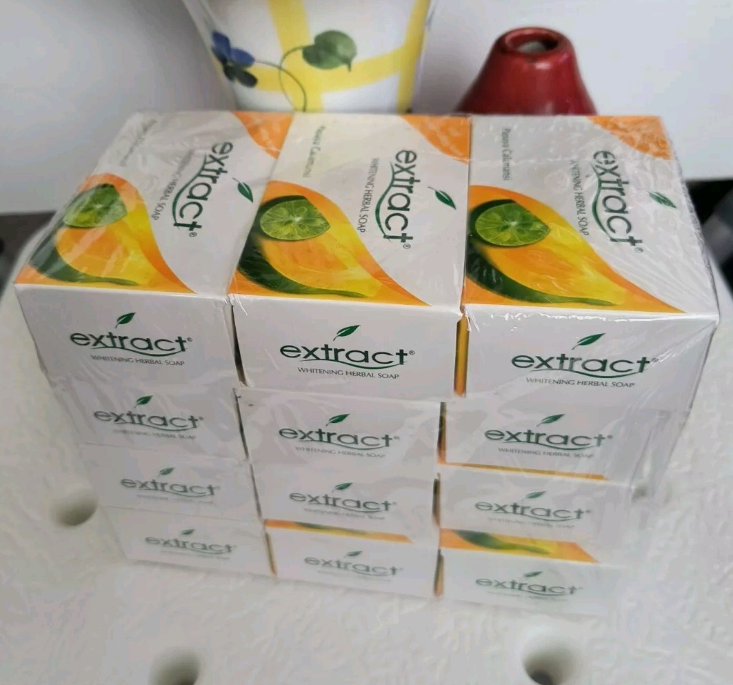 12 pcs Extract Papaya Original Whitening Herbal Soap 12 x 125g