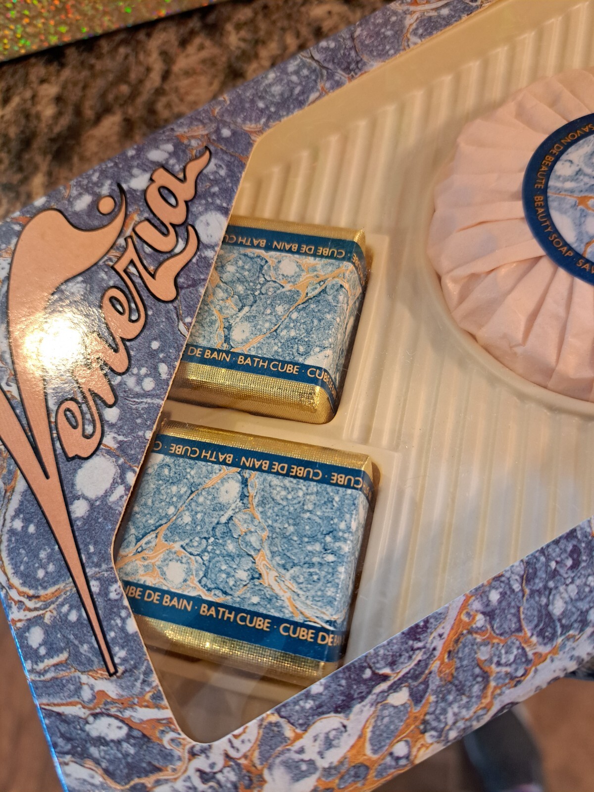 Venezia Soap & Bath Cube Set, Vintage, NEW in BOX