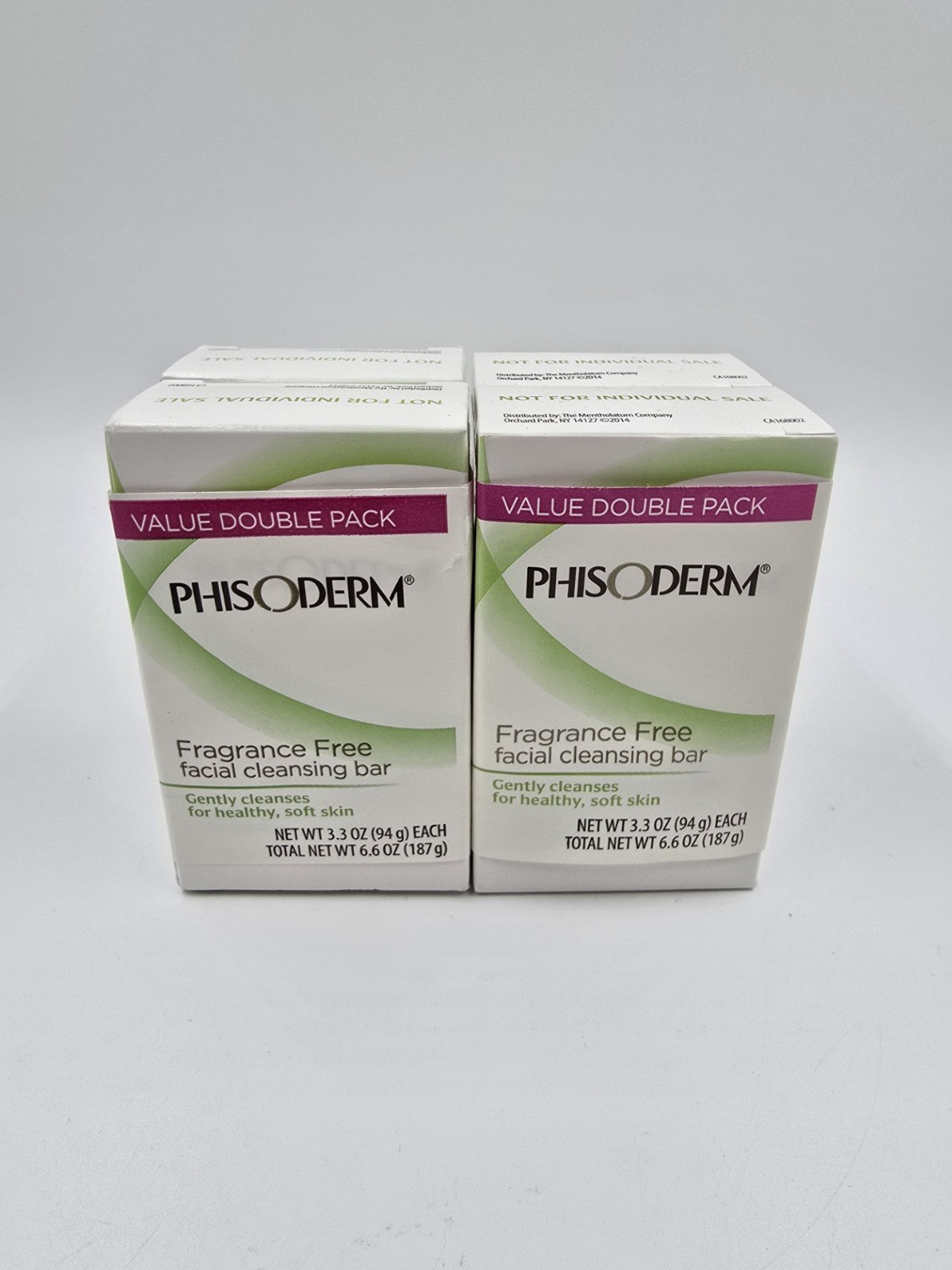 Phisoderm Fragrance Free Facial Cleansing Bar (2) 3.3 Oz Bars Per Pack- Lot of 2