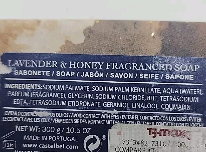 BRAND NEW Castelbel Porto Large Scented Luxury Bar Soap 10.5 oz Made In Portugal