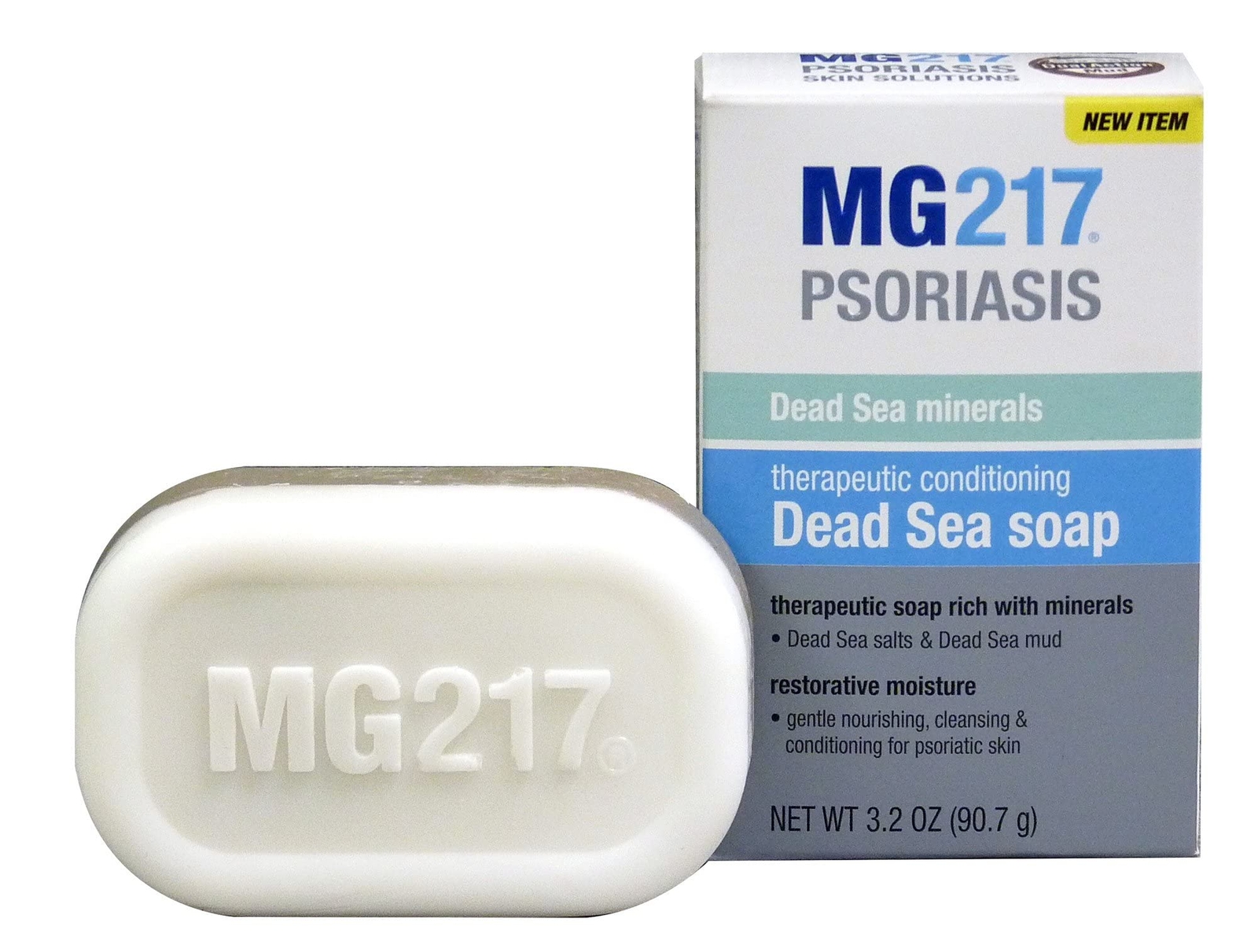 MG217 Psoriasis Dead Sea Exfoliating Bar Soap – Dead Sea Salt, Mud, Aloe Vera,