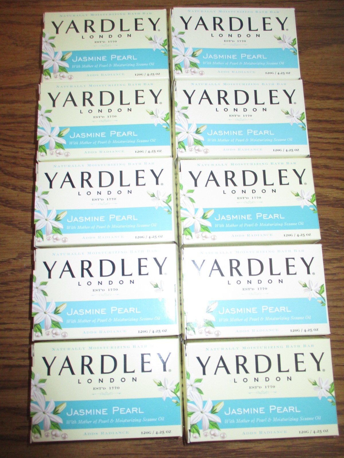 lot of 10 Yardley London Jasmine Pearl w Moisturizing Sesame Oil Bar Soap 4.25oz
