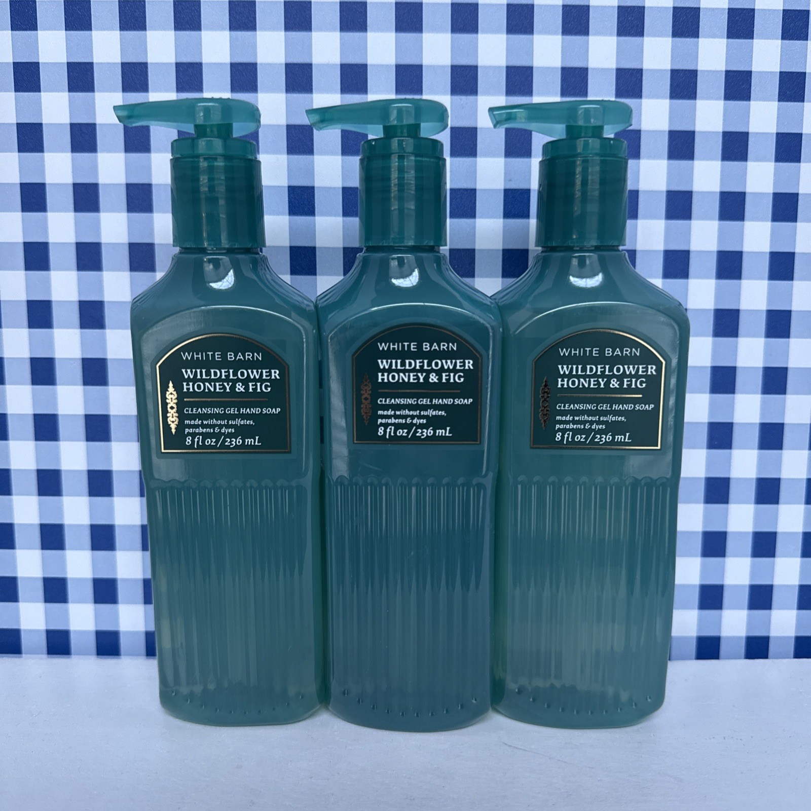 3X ~ Bath Body Works ~ WILDFLOWER HONEY & FIG ~ Cleansing Gel Hand Soap