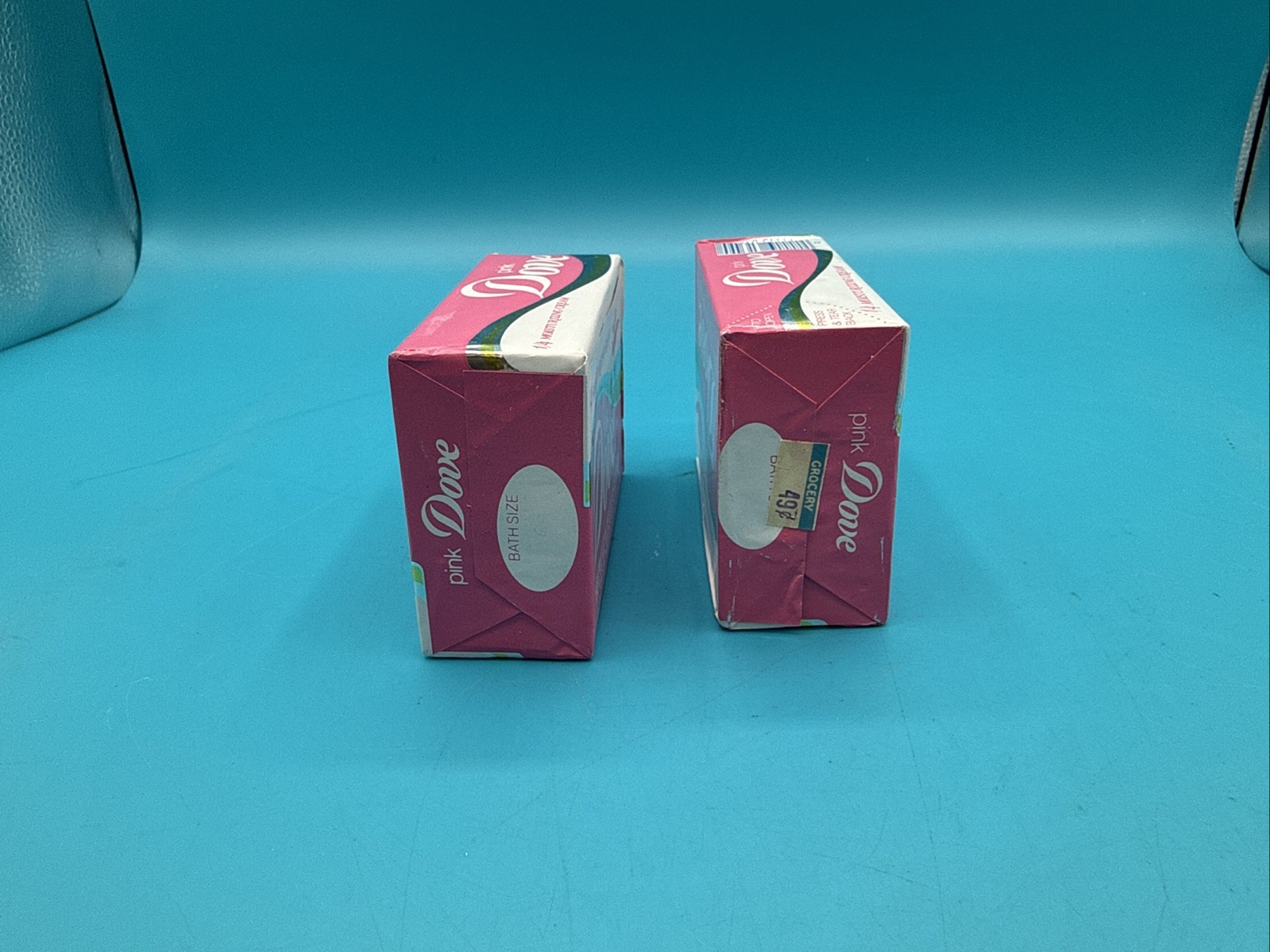 NEW (2) DOVE BEAUTY PINK VINTAGE NOS 1/4 MOISTURIZING CREAM BAR SOAP 4.75oz 90s