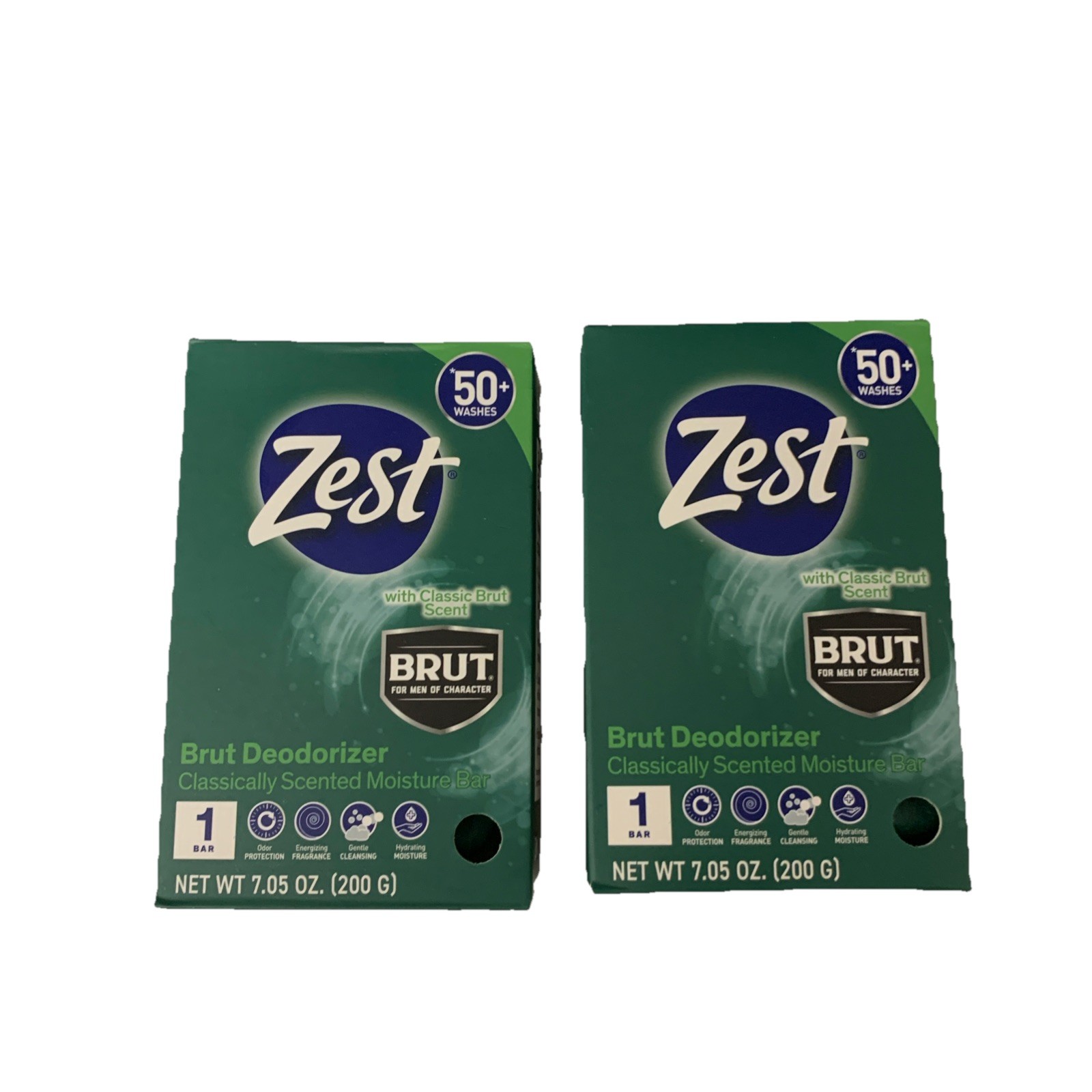 (2) Brut Zest Deodorizer Classic Scent Moisture Bar Soap 7.05 oz. Smells Amazing