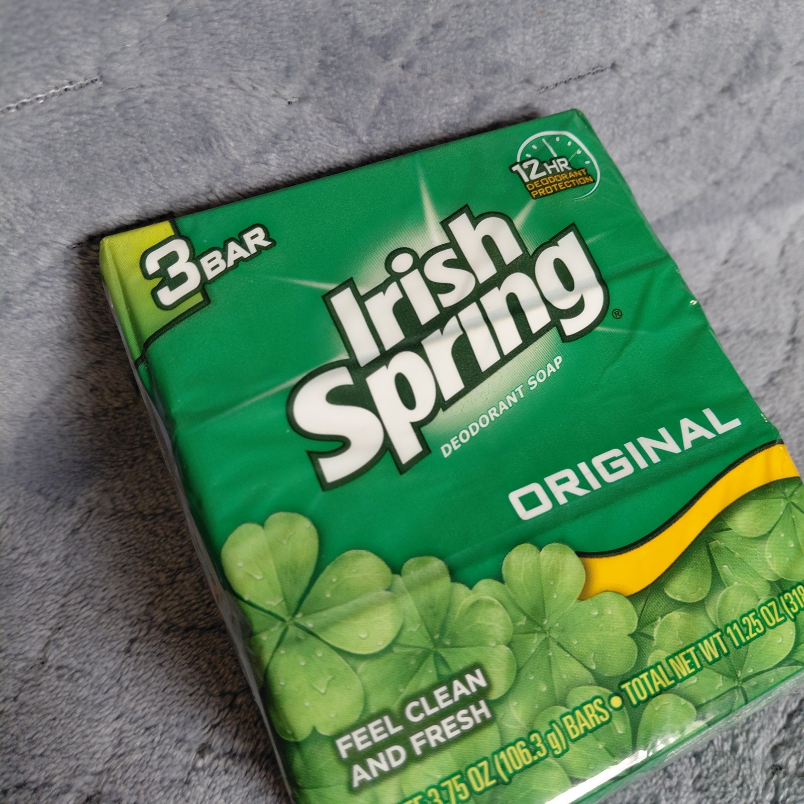 Vintage Irish Spring Soap – Original -3 Pack Bath Size 3.75 oz Bars NOS Made USA