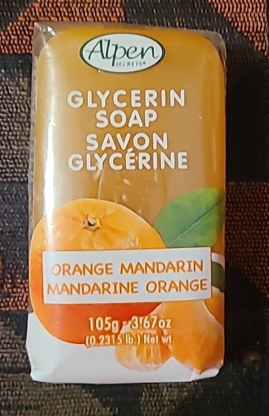 Plant Based Glycerin Soap Orange Mandarin 105g 3.67oz Alpen Secrets