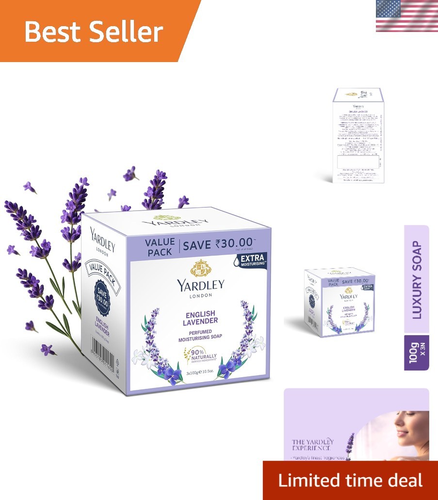 Luxury English Lavender Soap Bundle – 3 x 100g Bars for Relaxing Bath