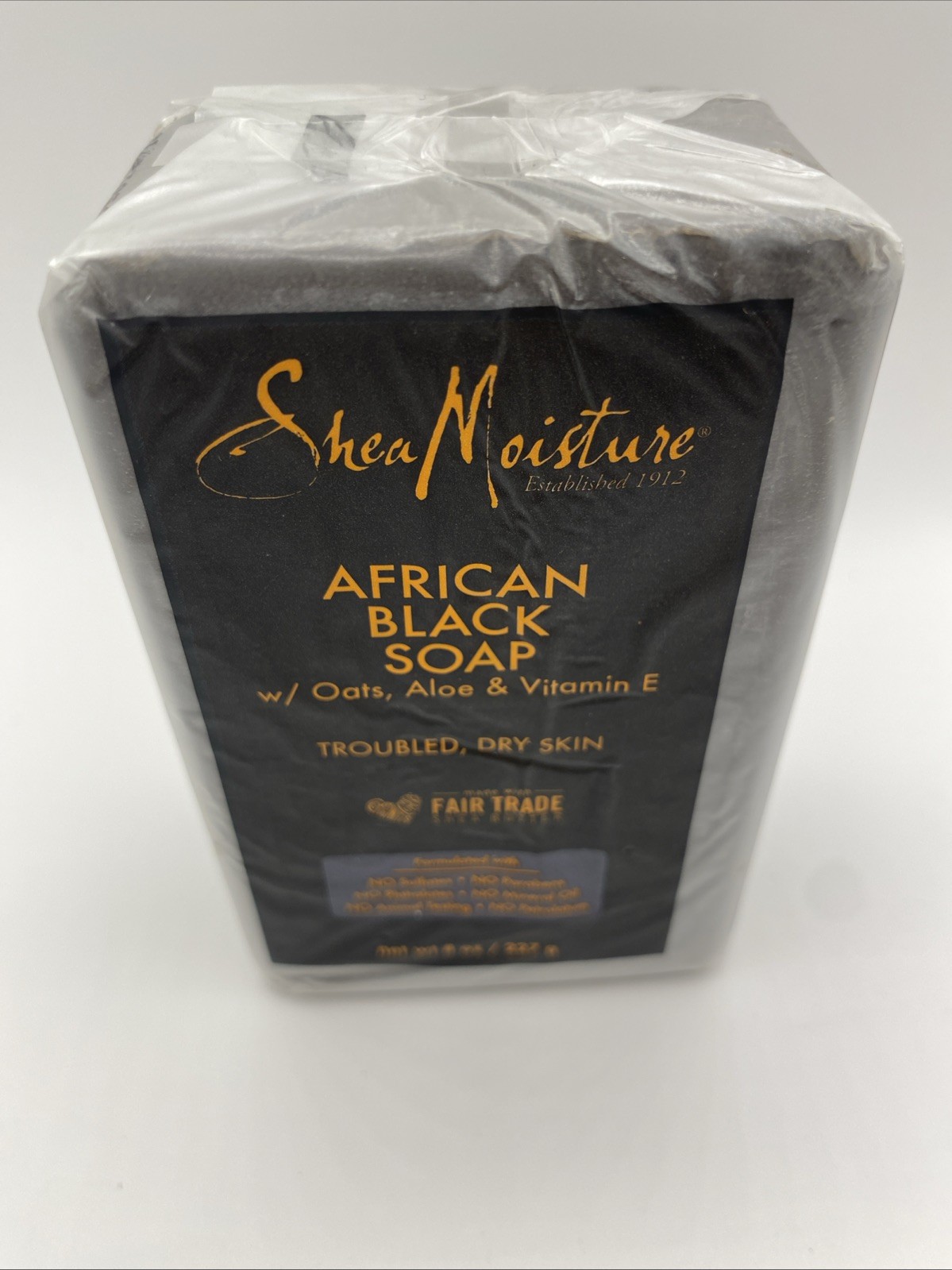 Shea Moisture African Black Soap Oats Aloe Vitamin E For Troubled, Dry Skin 8oz