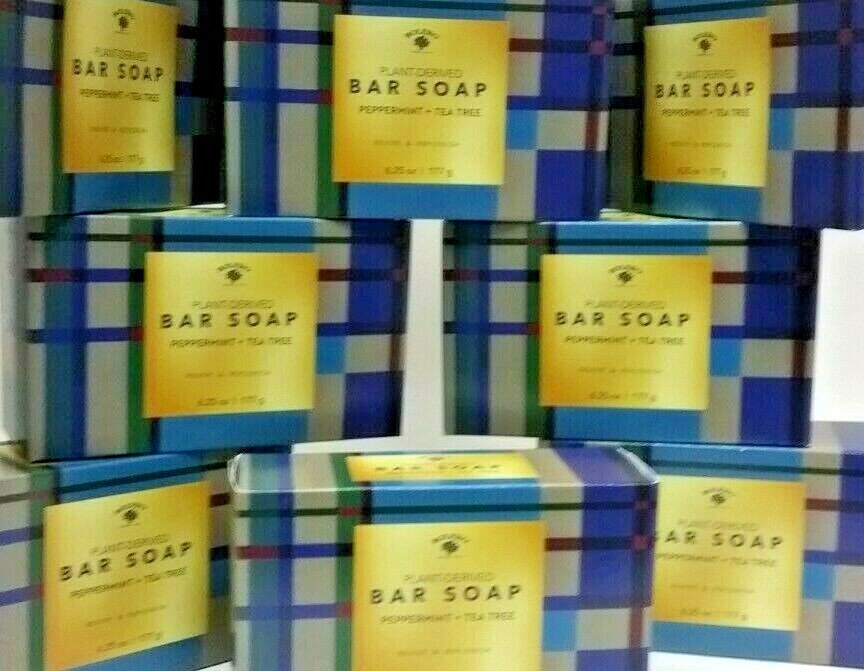 8 x Large Bolero Plant Derived PEPPERMINT + TEA TREE Bar Soap Bath 6.25oz Revive