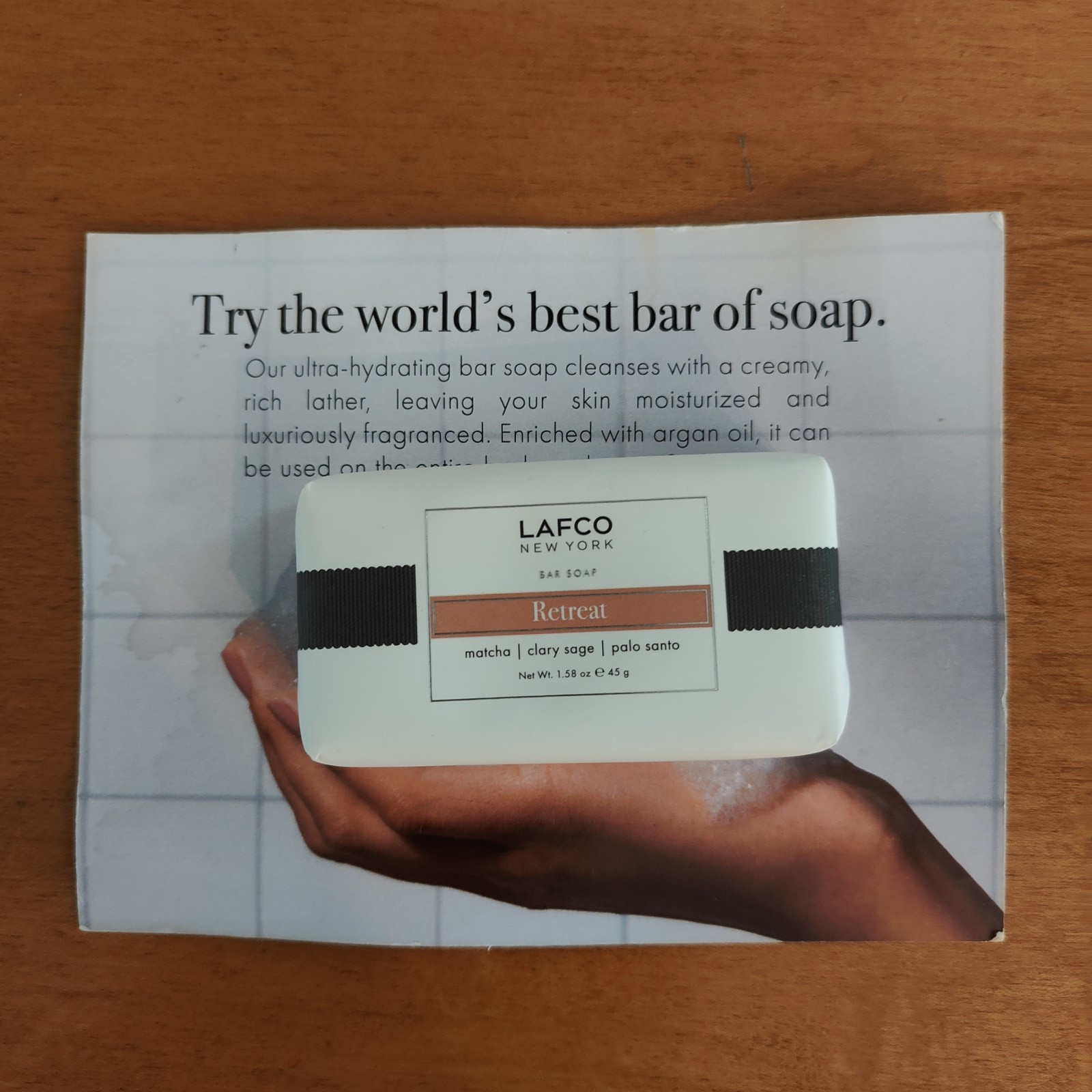 Lafco New York Bar Soap Retreat Natural Luxury 45g 1.58 oz Travel Size