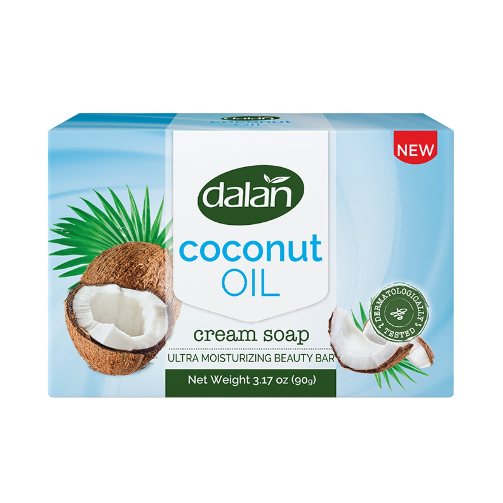 Dalan Coconut Oil Cream Soap Bar, 6 Bars x 3.17oz Each