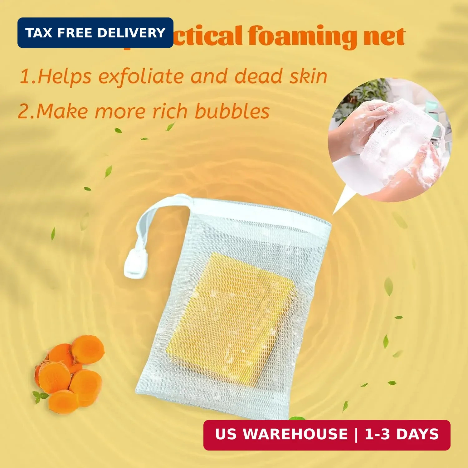 3 Pack Turmeric Soap Bar for Face & Body Cleanser, Organic Turmeric Soap, Smooth