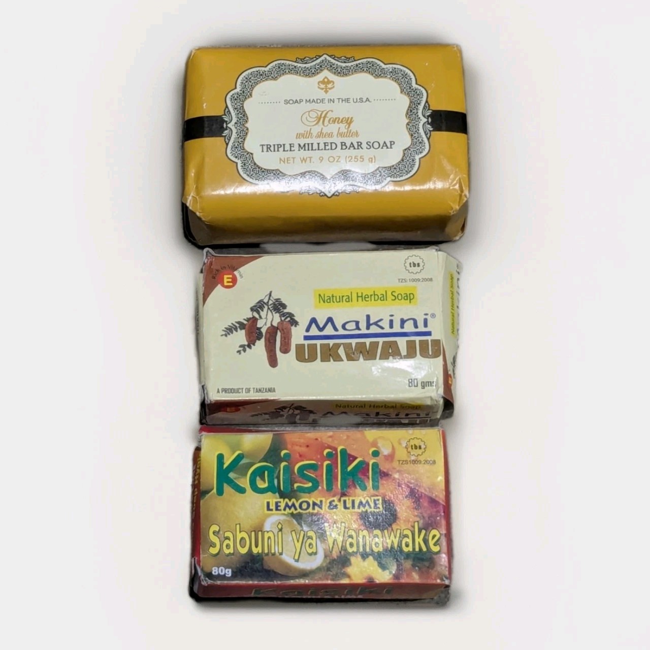 Lot 3 Fall River Shea Butter Honey Tripled Milled Makini Lemon Bar Soap USA