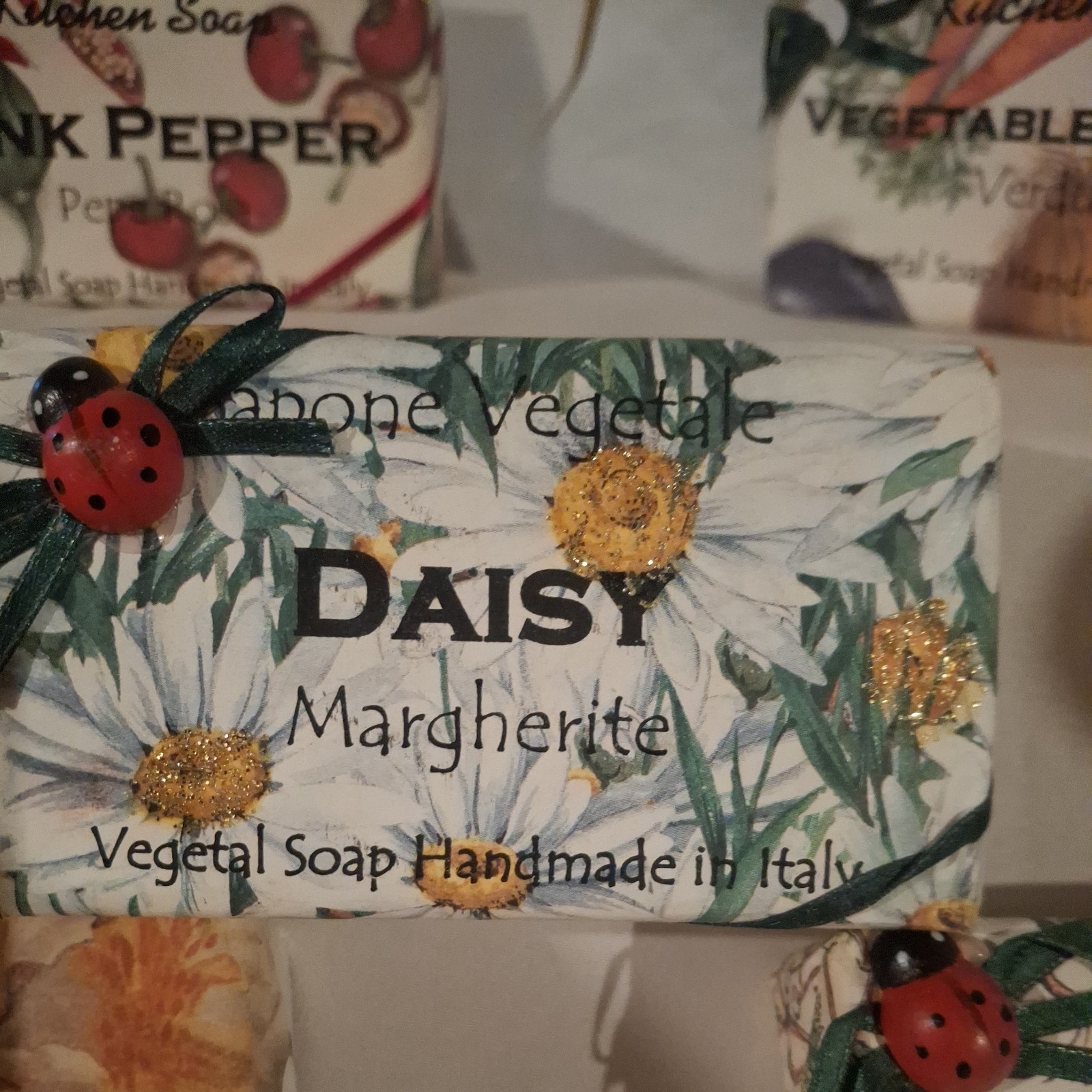 SOAP BAR ITALY pink pepper 6 bars lemon vegetable garden paprika daisy spice