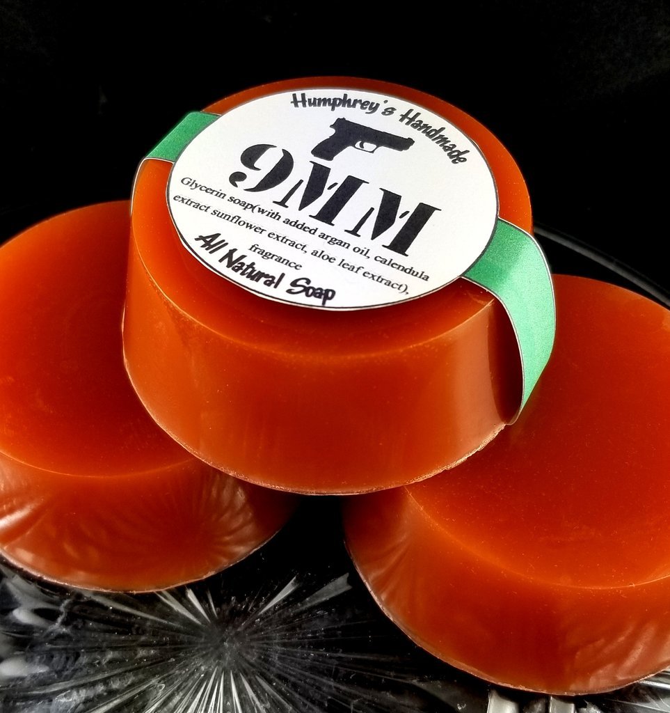 9MM Coffee and Leather Shave & Shampoo Soap Men’s Puck Round Glycerin Bar