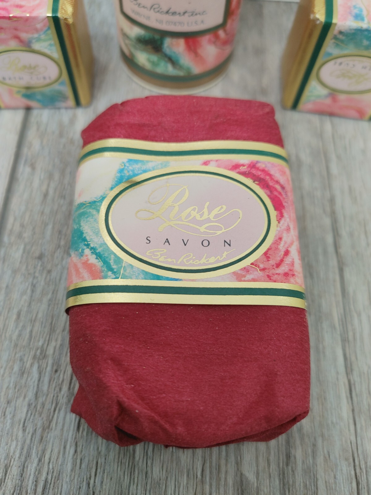 Vintage Ben Rickert ROSE POWDER 2.0Z – ROSE SOAP 3.OZ – 2-BATH CUBE 1.5 OZ EACH