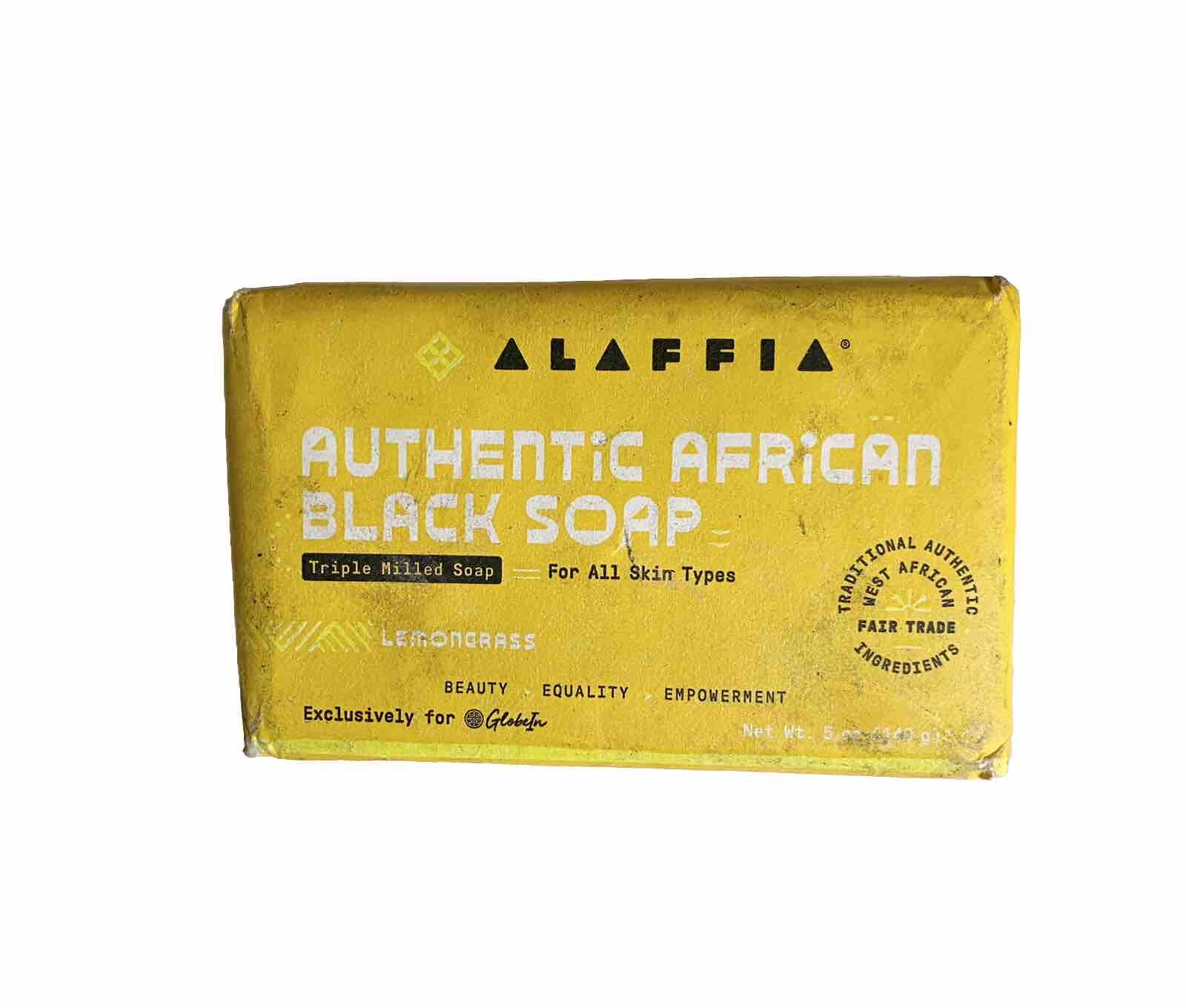 Alaffia Authentic African Black Soap Triple Milled Hemp Olive Leaf Lemon Grass