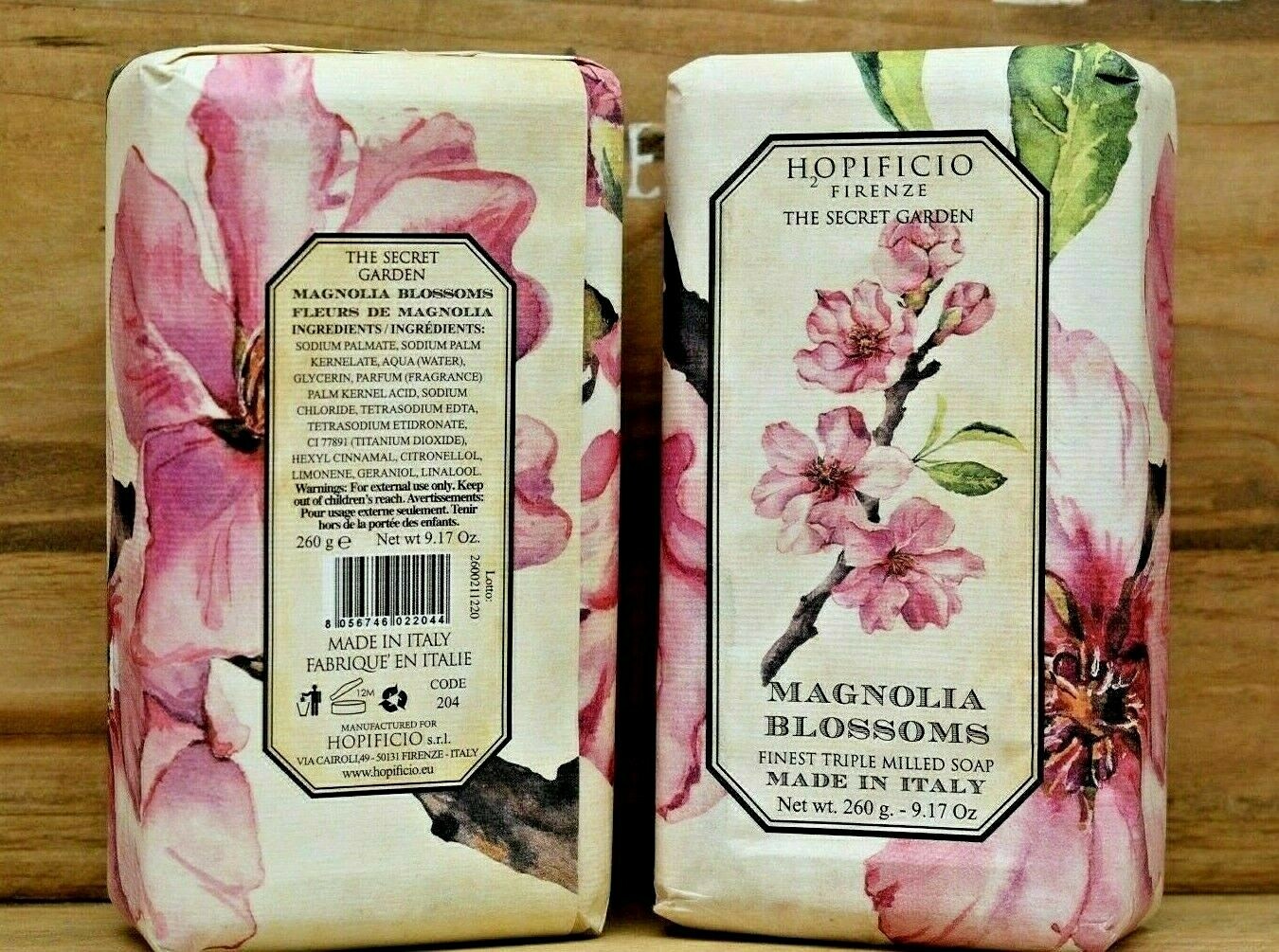 2 HOPIFICIO The Secret Garden Magnolia Blossoms Triple Milled Soap Bars
