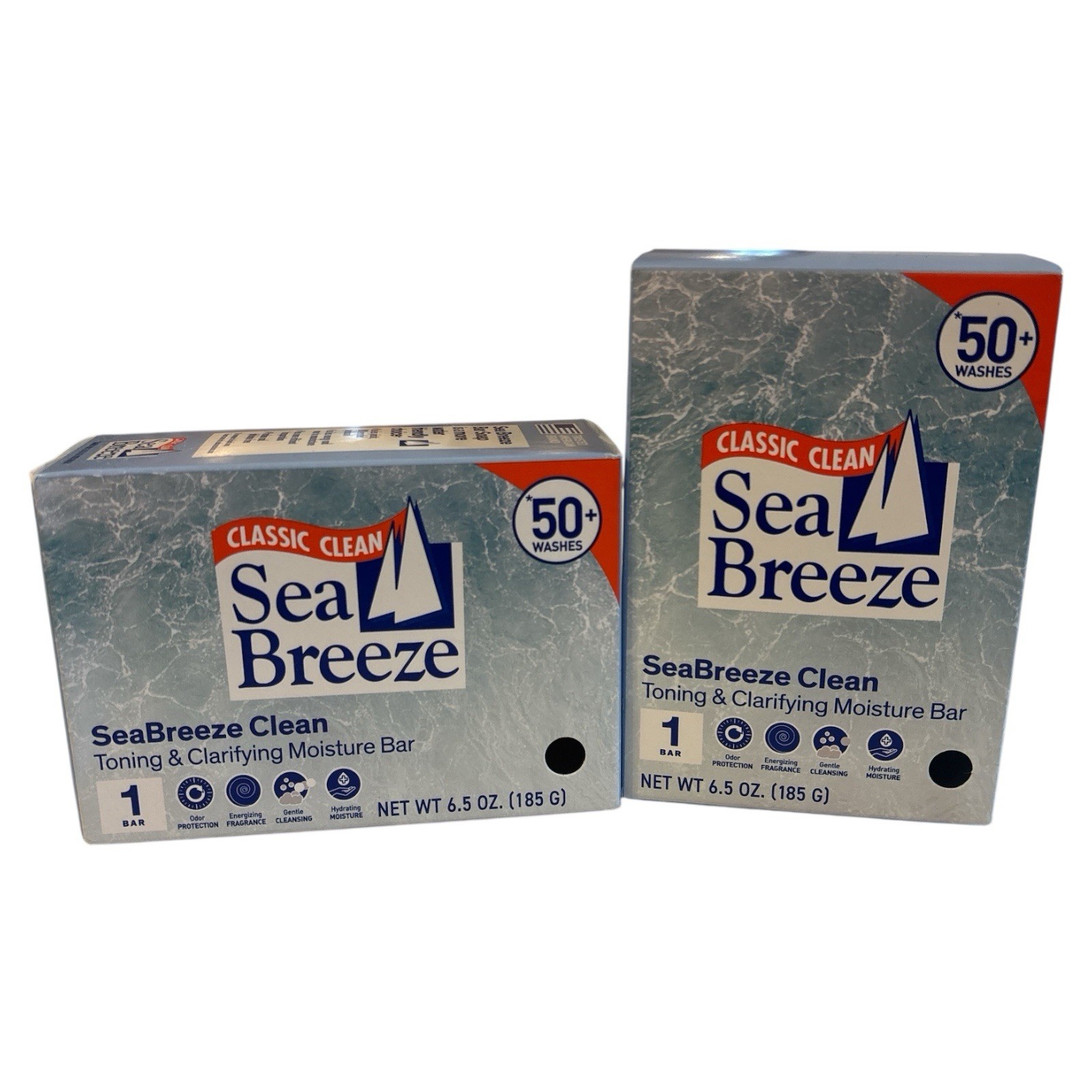 Lot of 2 SeaBreeze classic clean toning & clarifying moisture bar 6.5 oz each