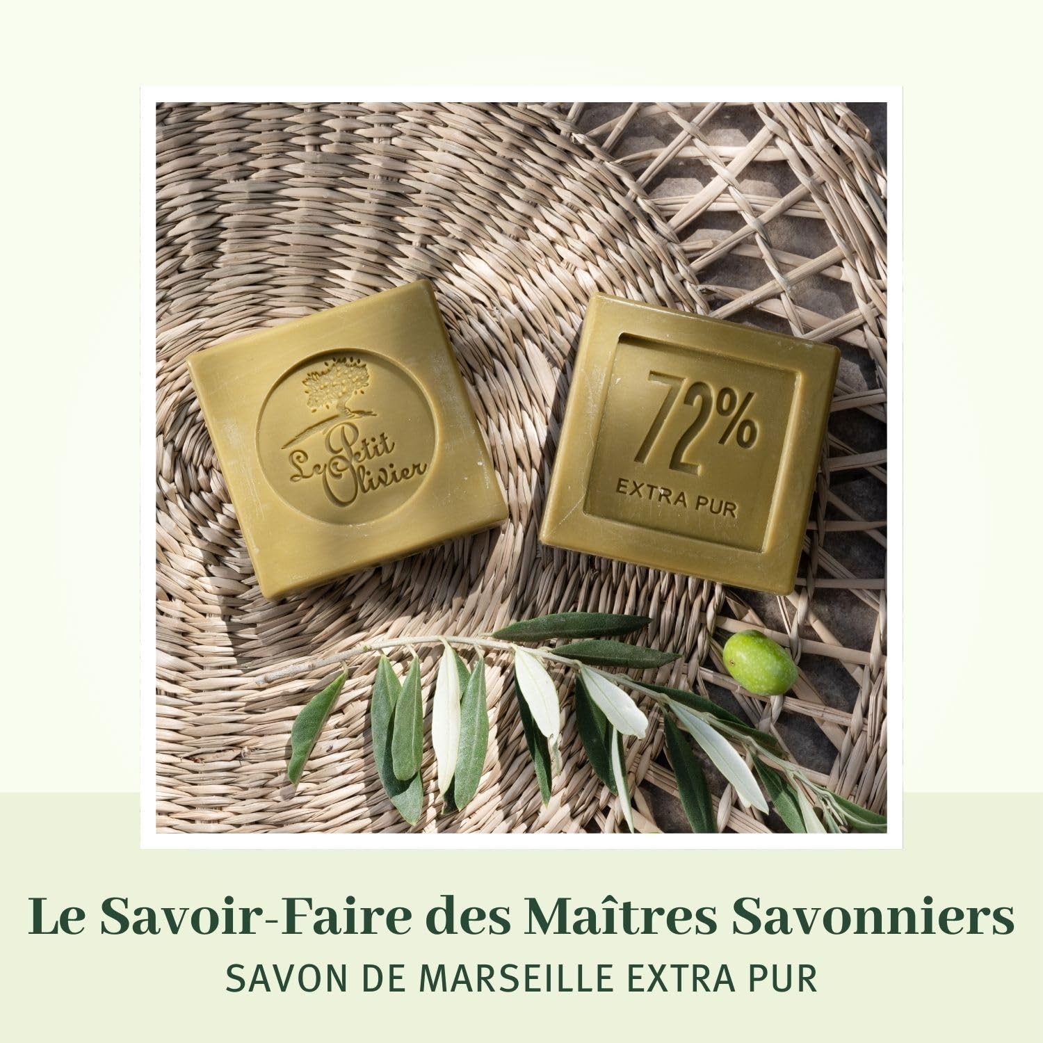 Olive Oil Marseille Soaps, 3 x 3.5 oz – Enriched with Olive Oil and Natural E…